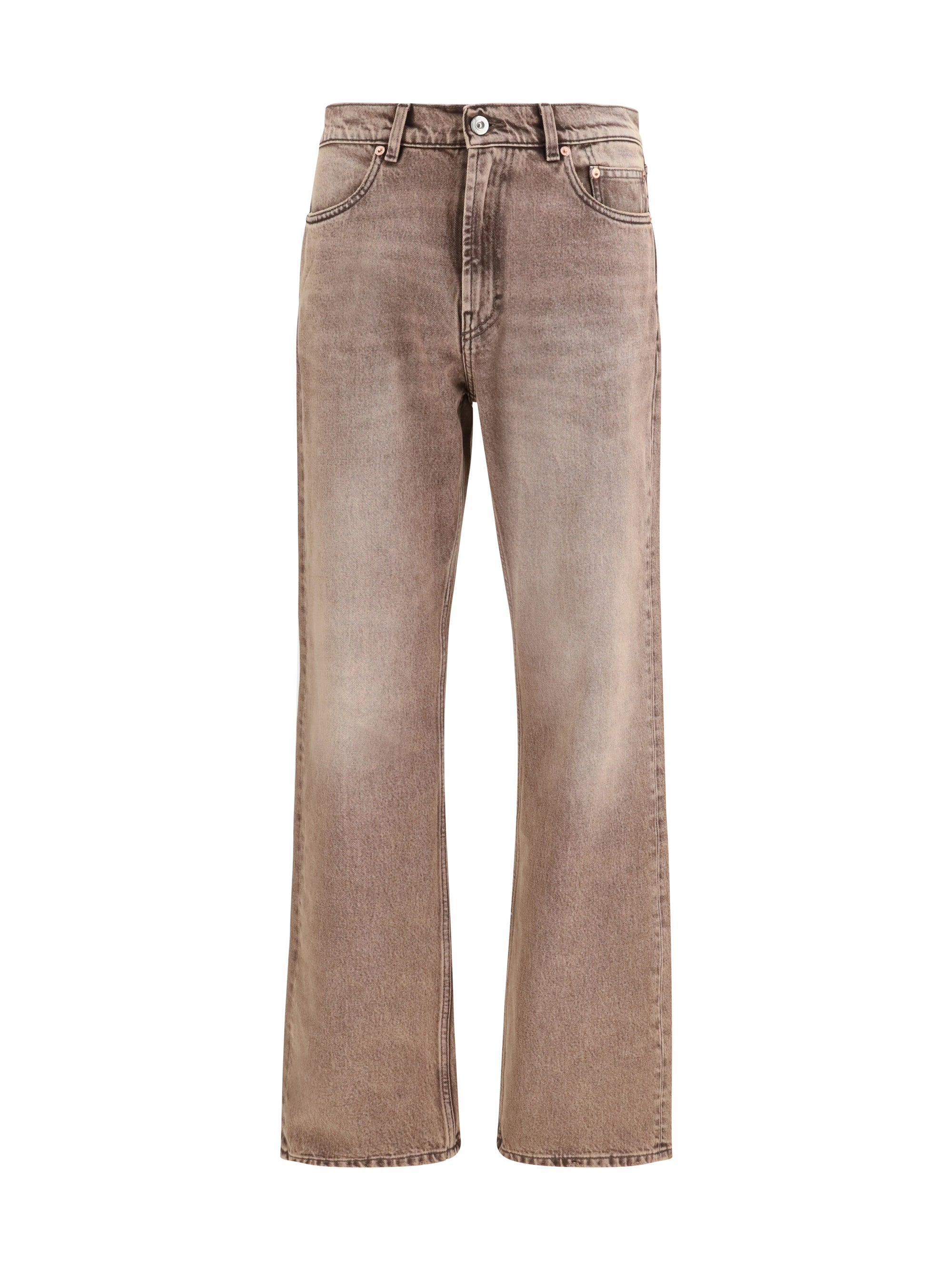 Faded Wash Jeans — Brown