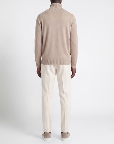 Man Turtleneck Beige Size L Wool