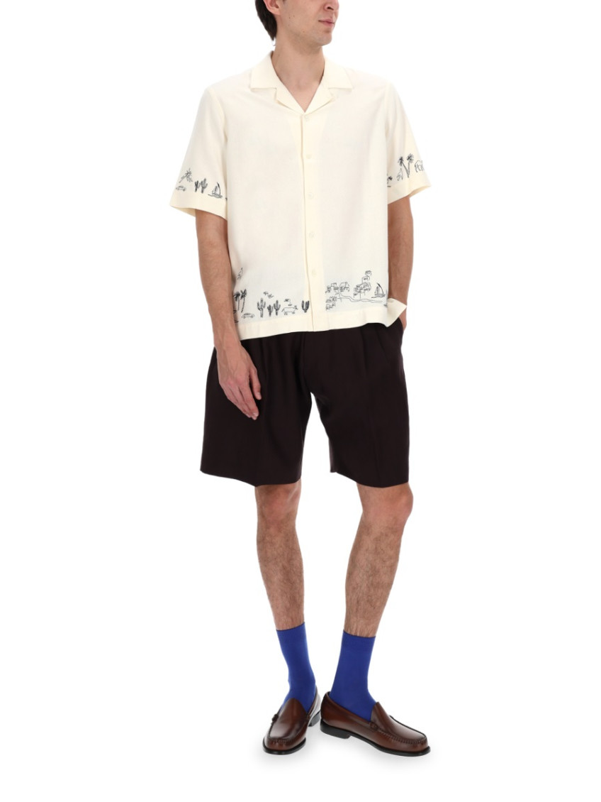 Paul Smith - shorts front pleats belt loops back pocket