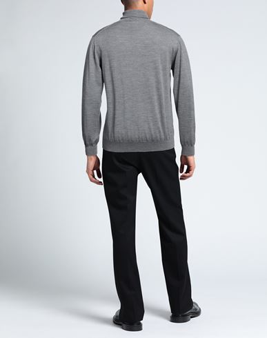 Man Turtleneck Grey Size XXL Merino Wool