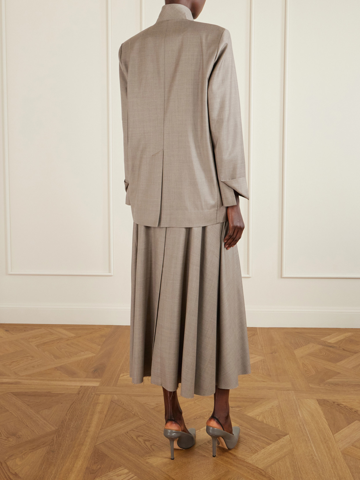 Lauren Belted Wool-twill Blazer - Brown