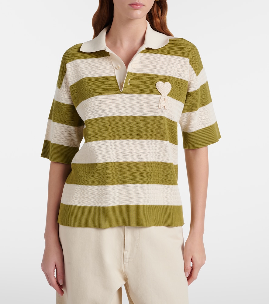 Ami de Caur striped cotton polo shirt