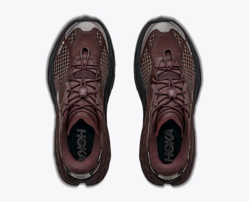 HOKA Women's Speedgoat 7 GTX Shoes in Deep Mauve/Black