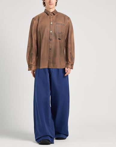 Man Shirt Camel Size L Cotton