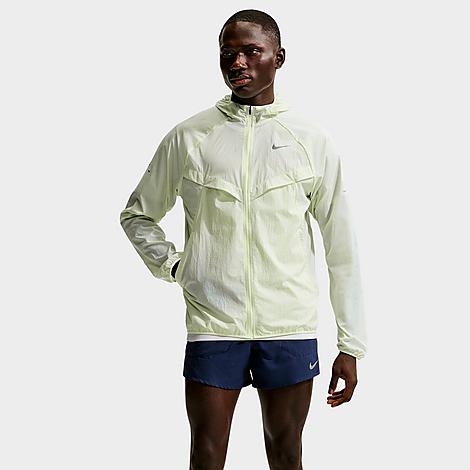 Men's Stride Repel UV Running Jacket in Barely Volt/Barely Volt/Reflective Silver