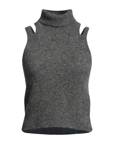 Woman Turtleneck Grey Size M Cashmere, Silk, Polyester