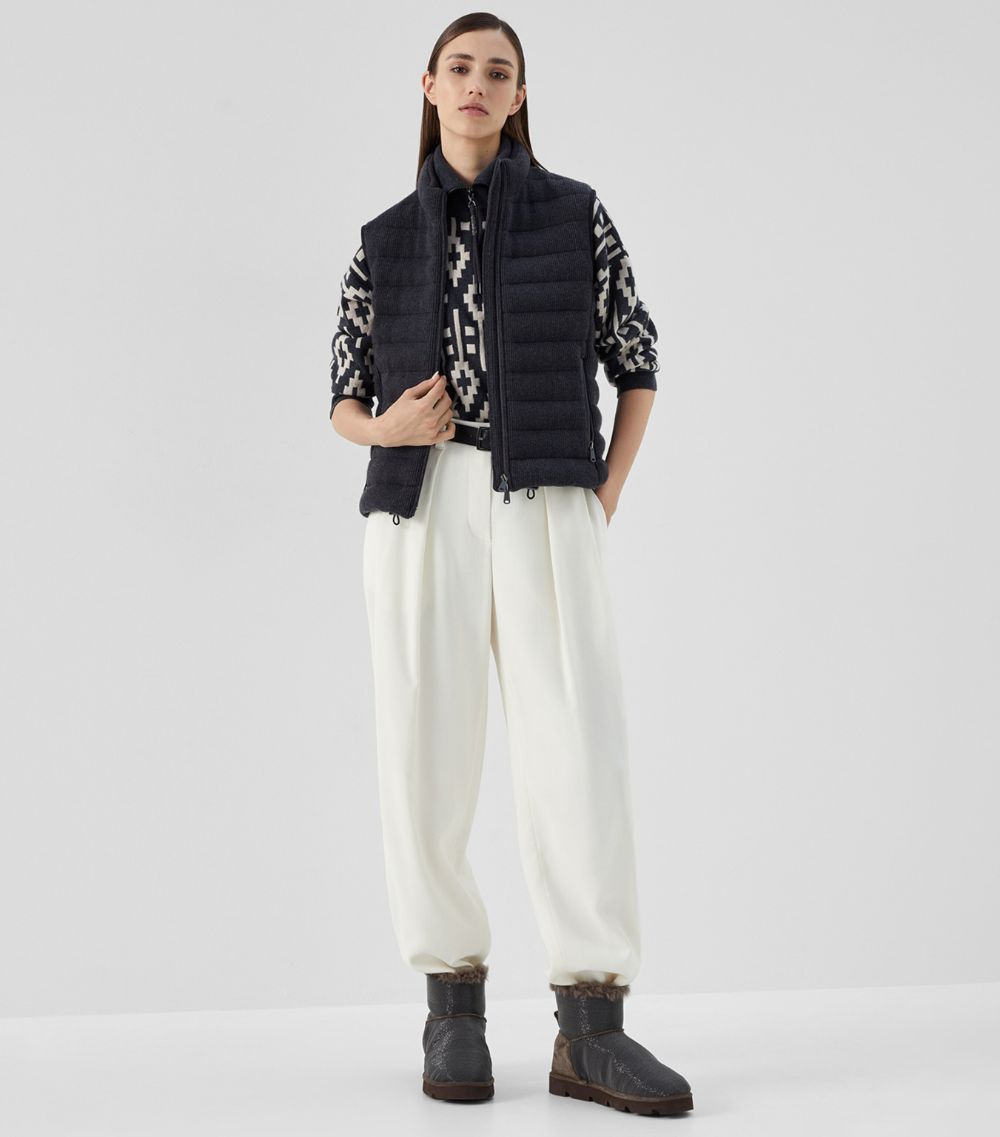 Cashmere Ribbed Down-Filled Gilet