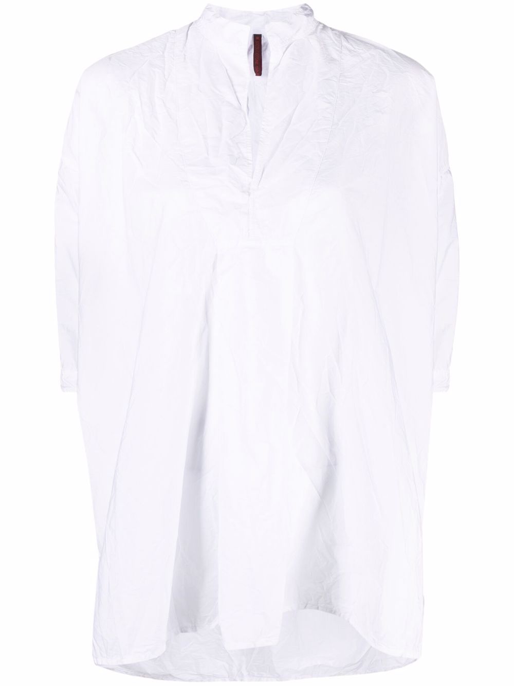 Crinkled three-quarter lenght blouse - White