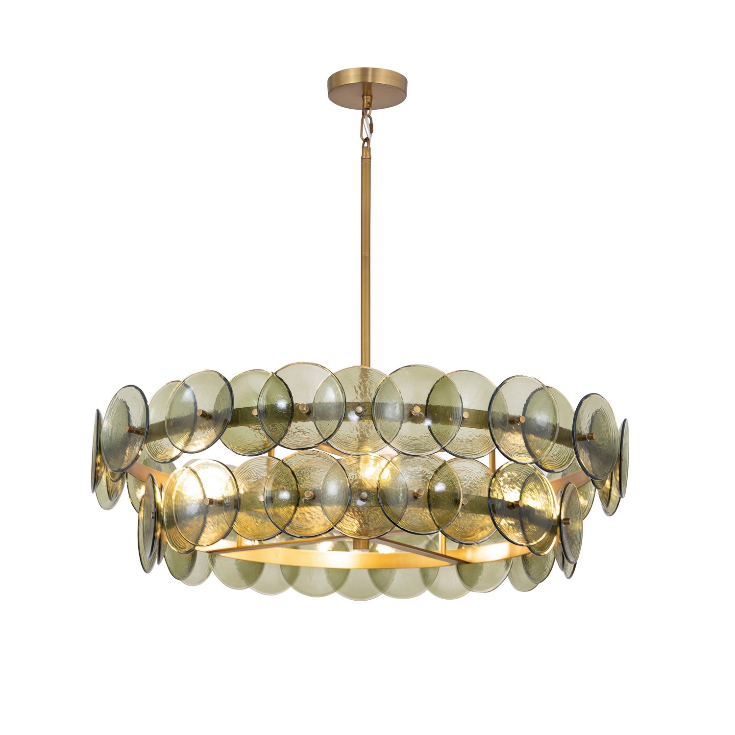 Weathered Brass Four Light Chandelier from the Loren Collection