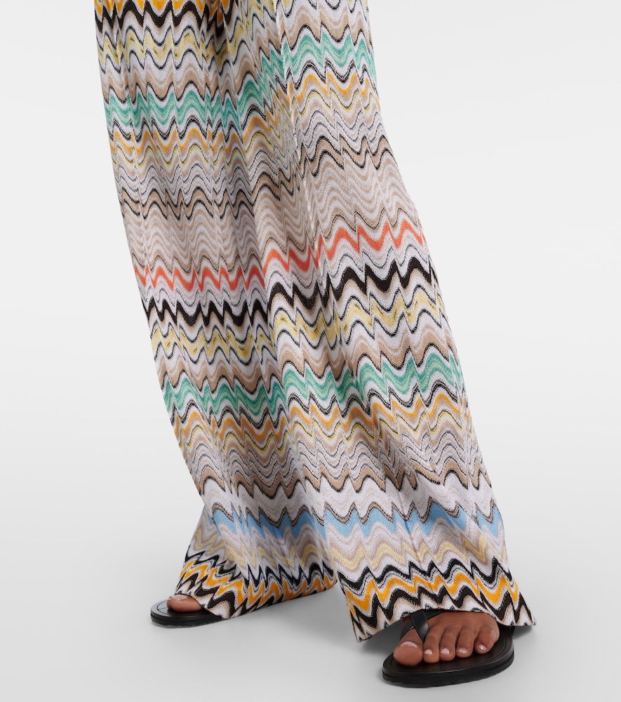 Wave high-rise wide-leg pants