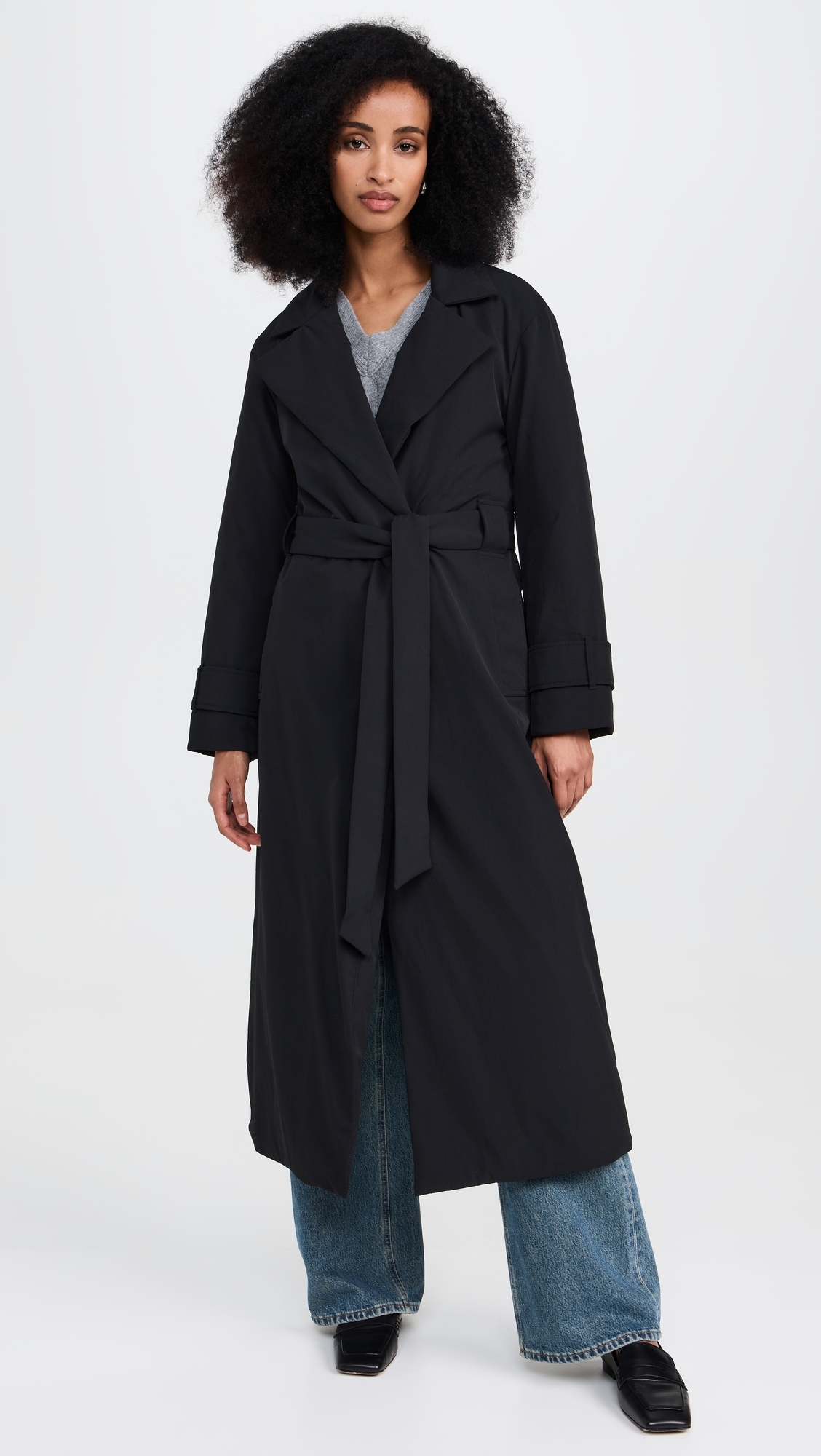 George Padded Wrap Coat Black