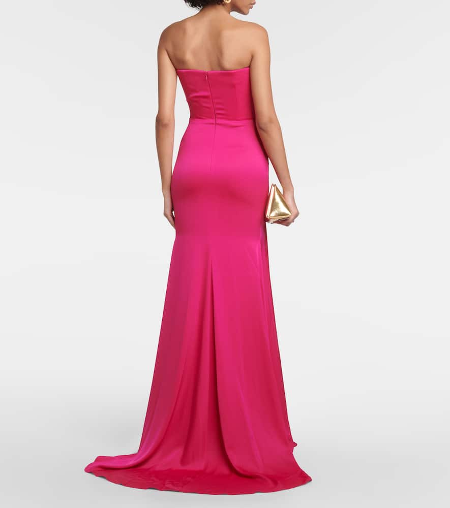 Alex Perry Strapless draped crêpe satin gown
