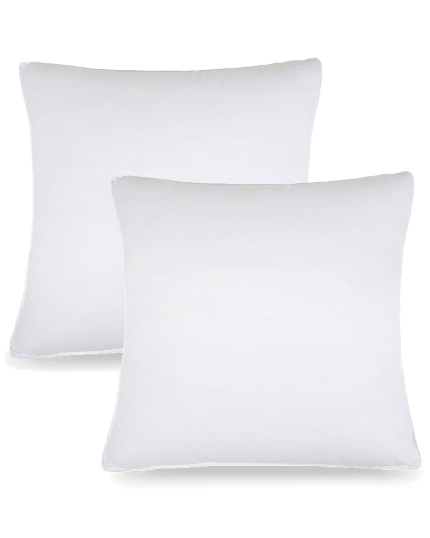 Superior Microfiber Square Hypoallergenic Down Alternative Decorative Euro Bed Pillow Inserts- Set