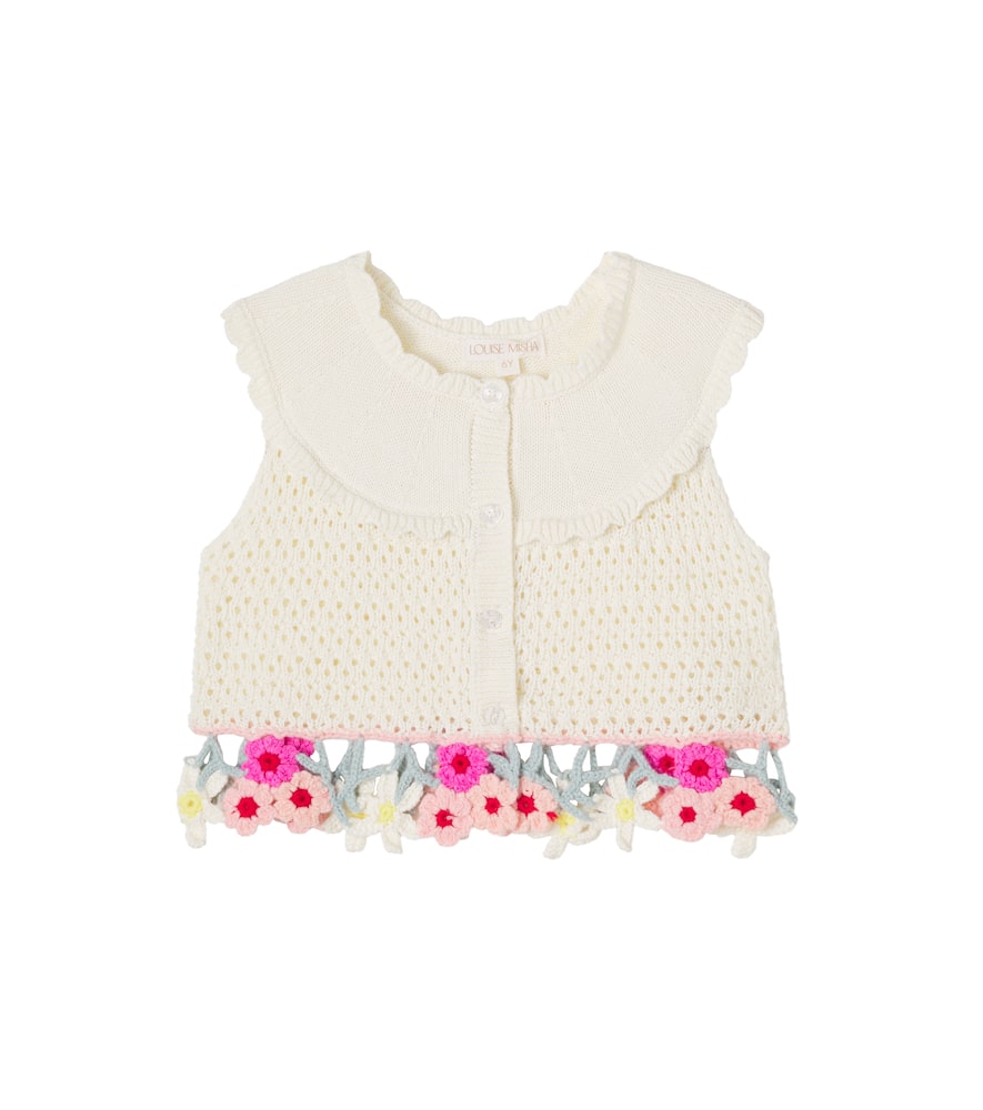 Elea embroidered cotton-blend sweater vest