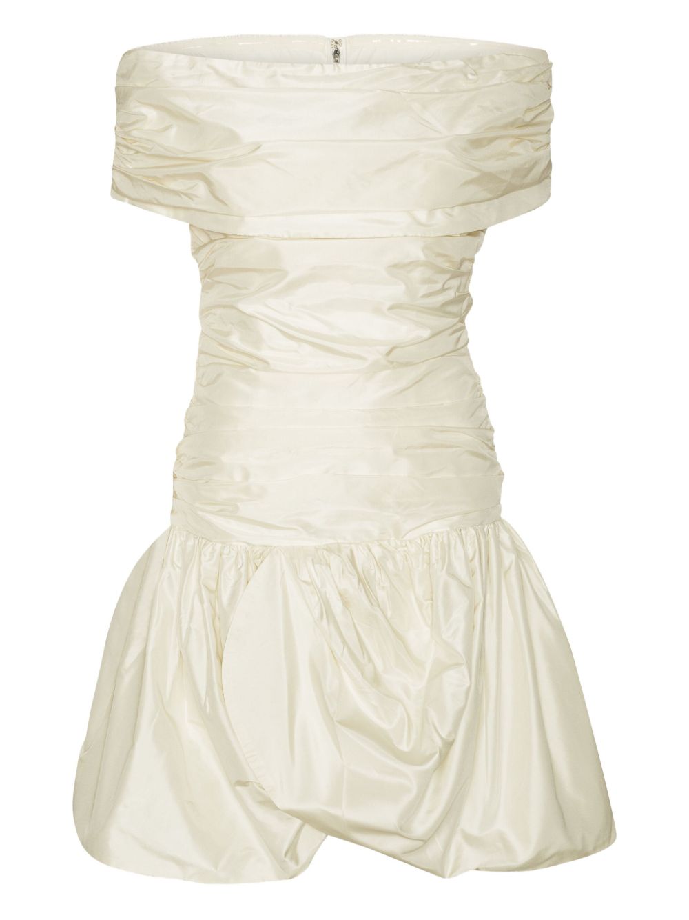 Off-shoulder gathered minidress - White