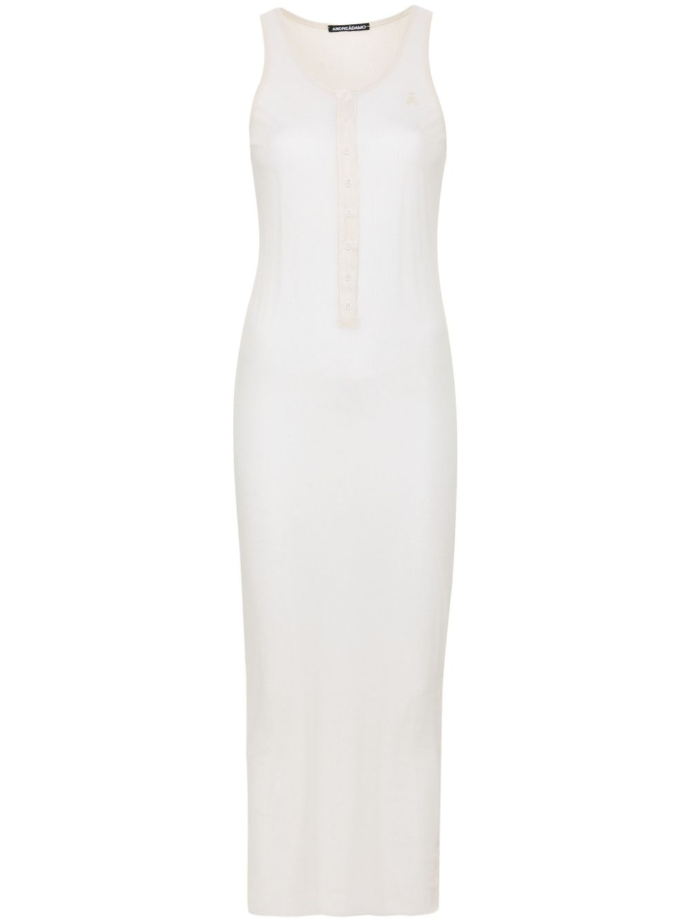 Fine-ribbed maxi dress - Neutrals