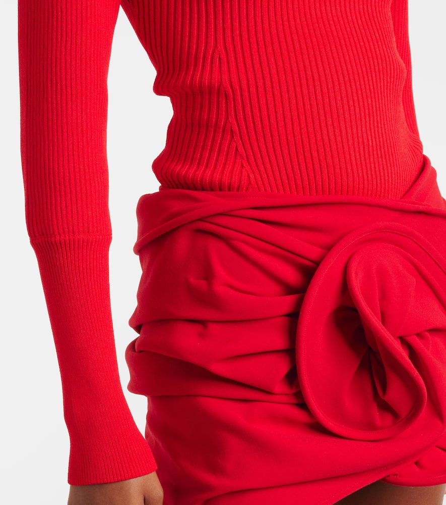 Ribbed-knit turtleneck bodysuit
