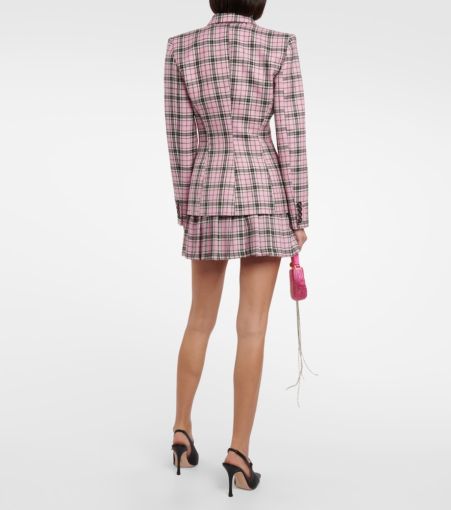 Checked wool blazer