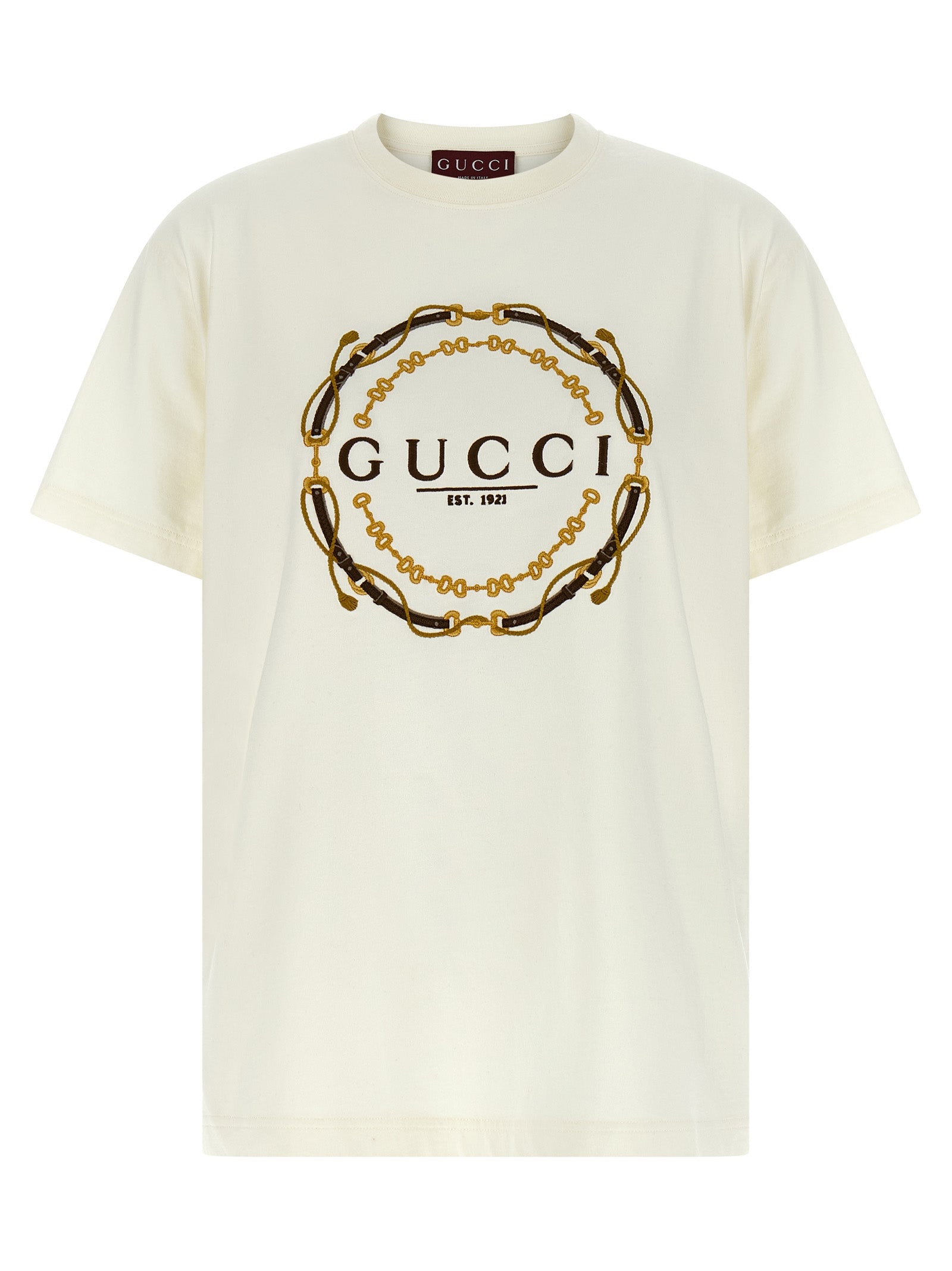 Logo-Embroidered Chain Link T-Shirt — White