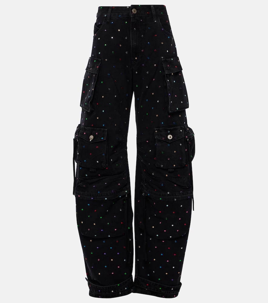 Fern studded mid-rise cargo jeans