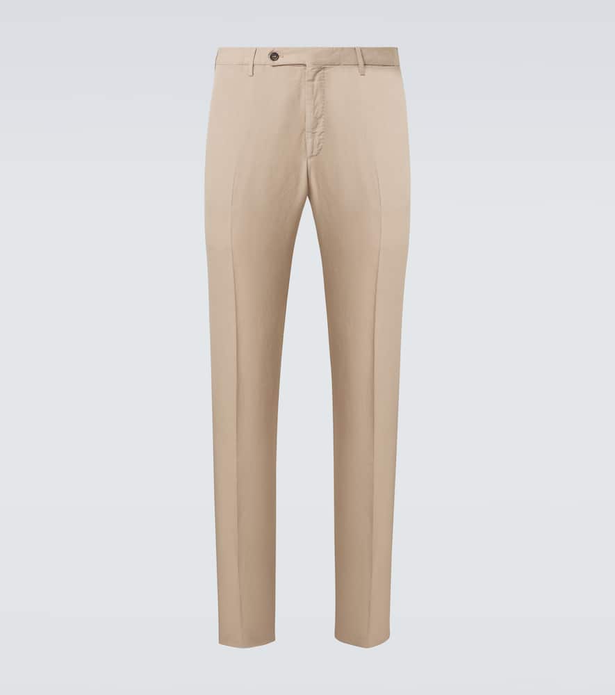Linen and cotton straight pants