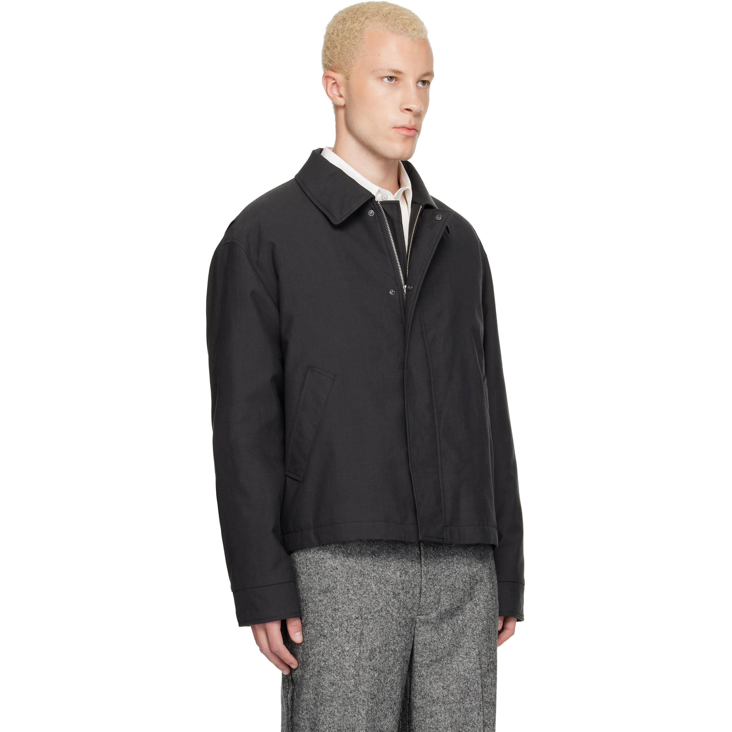Gray Insulated Cotton Wool Jacket
