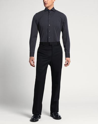Man Shirt Midnight blue Size 17 Cotton, Polyamide, Elastane