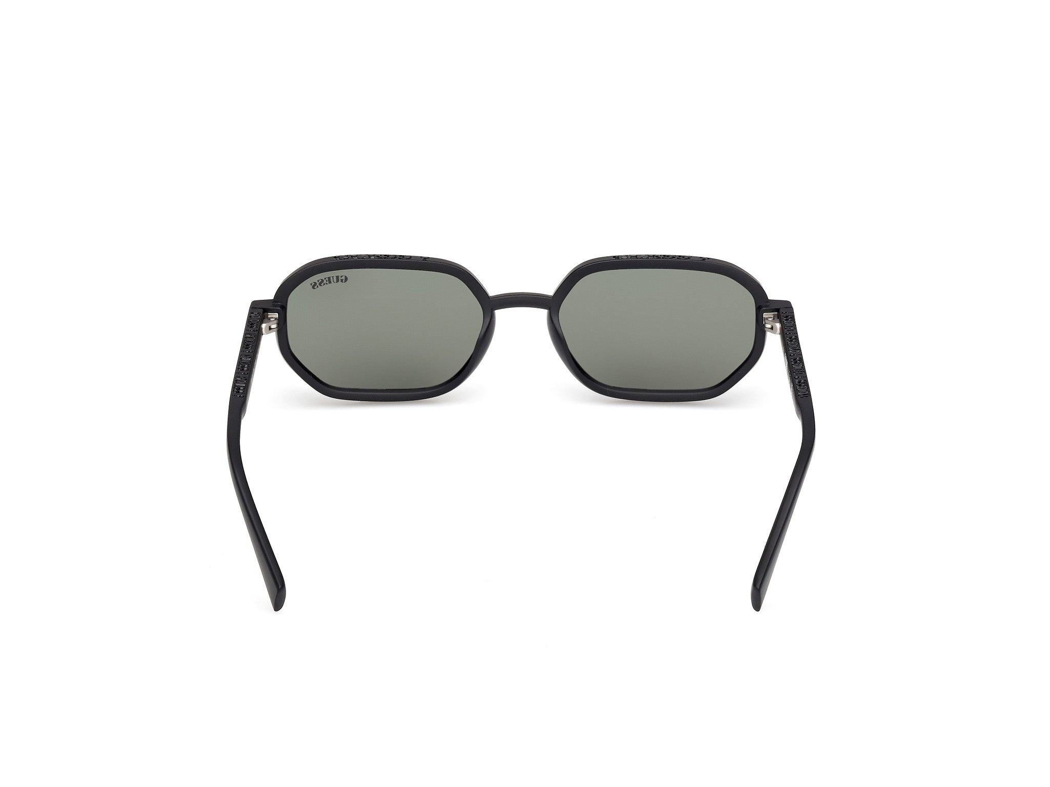 Guess Unisex Guess GU00233 02N Gafas de sol Inyectado Negro Verde Geométrico Norma