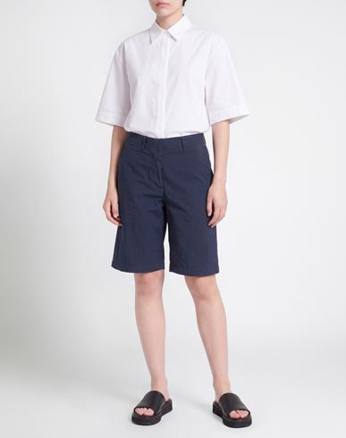 Woman Shorts & Bermuda Shorts Navy Size 12 Cotton, Elastane