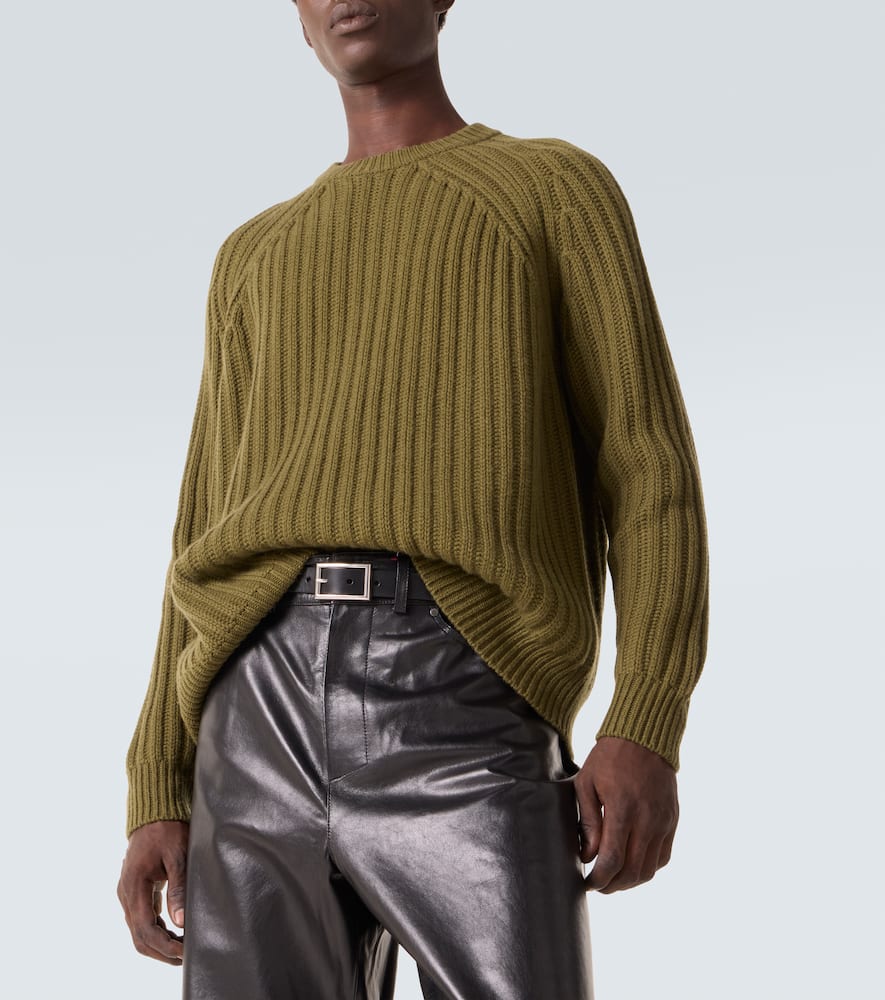 Ribbed-knit wool and cashmere sweater