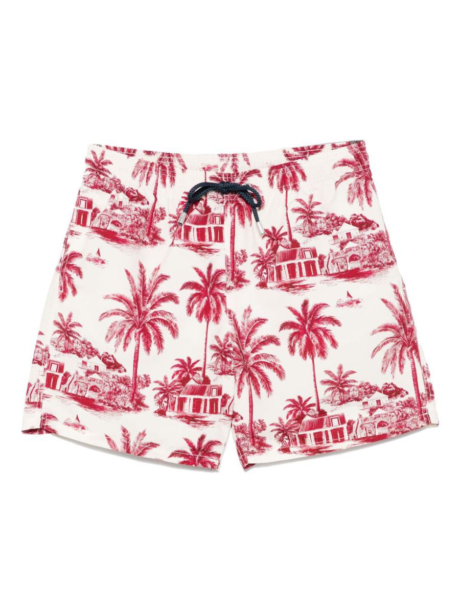 'Gustavia' White And Red Swimsuit