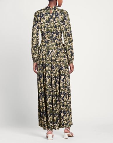 Woman Maxi dress Military green Size L Viscose