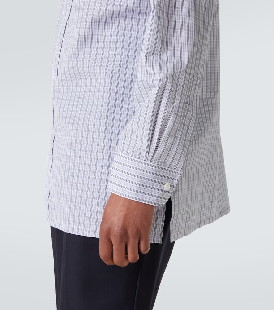 Checked cotton poplin shirt