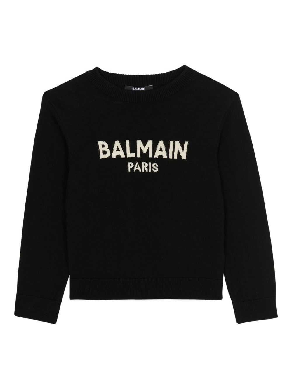 Intarsia-knit logo sweater - Black