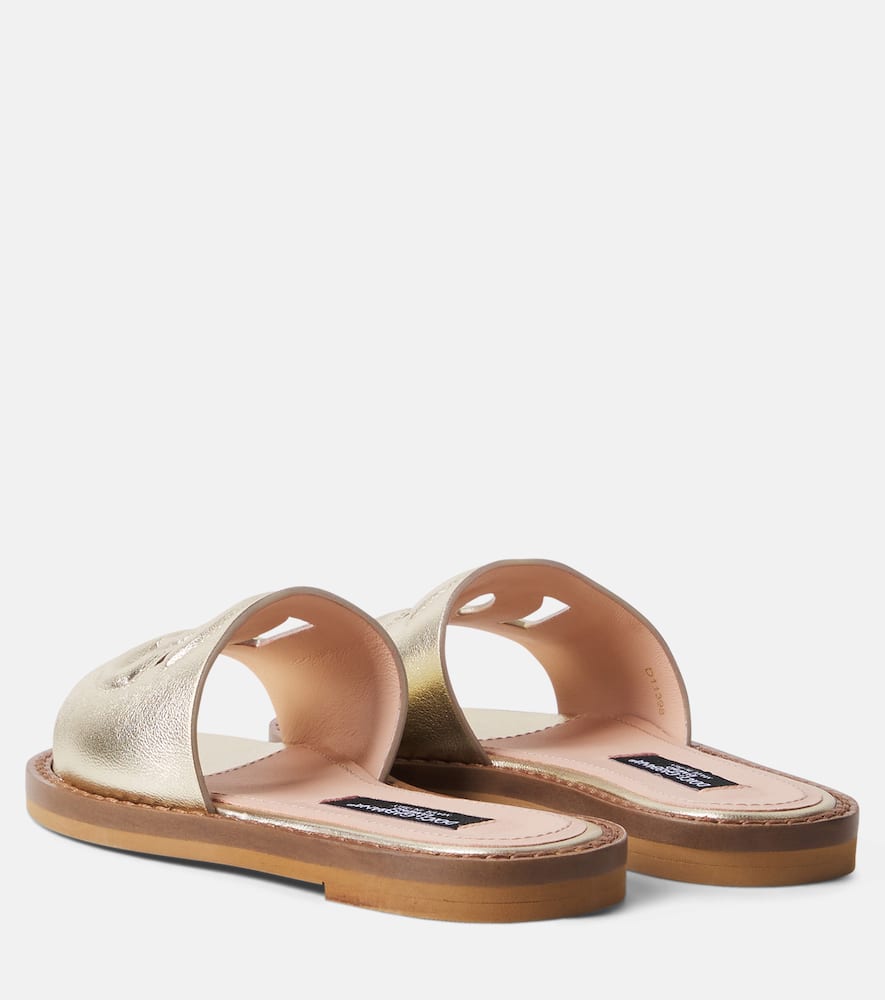 DG metallic leather slides