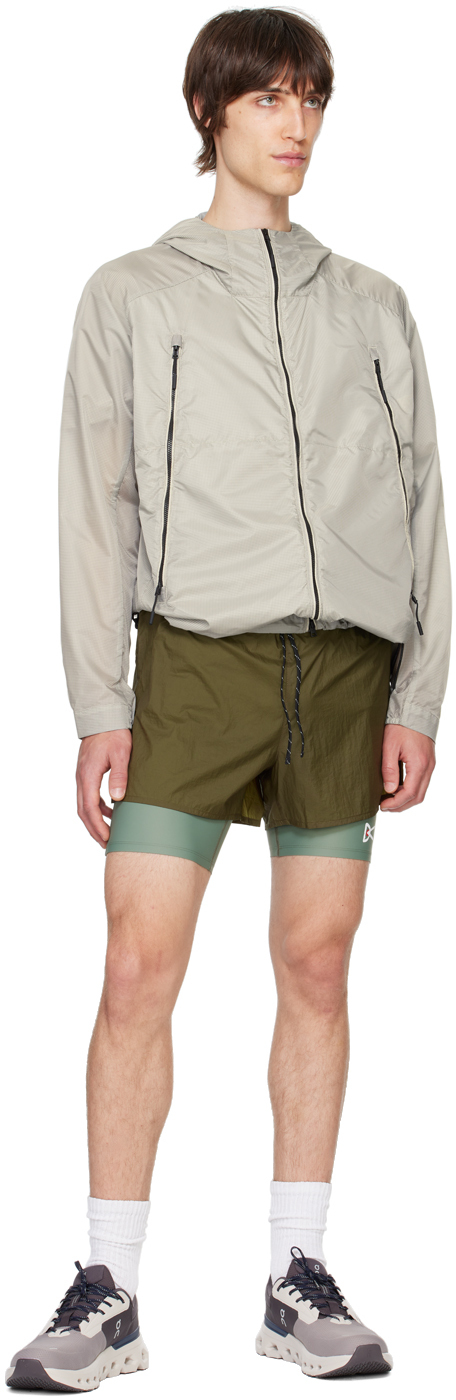 District Vision Khaki Ripstop Layered Trail Shorts