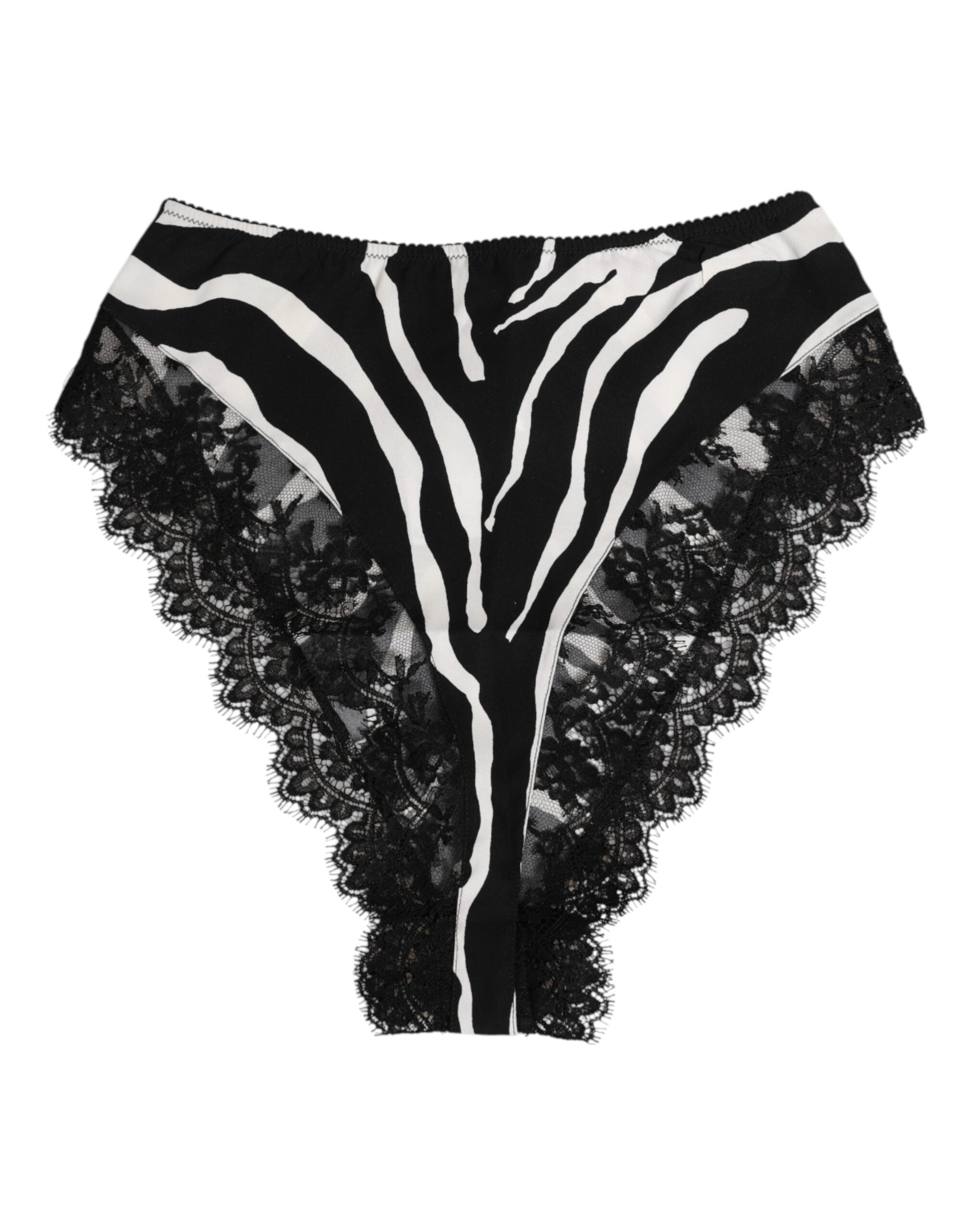 Silk Zebra-Print Lace Bodysuit — Black
