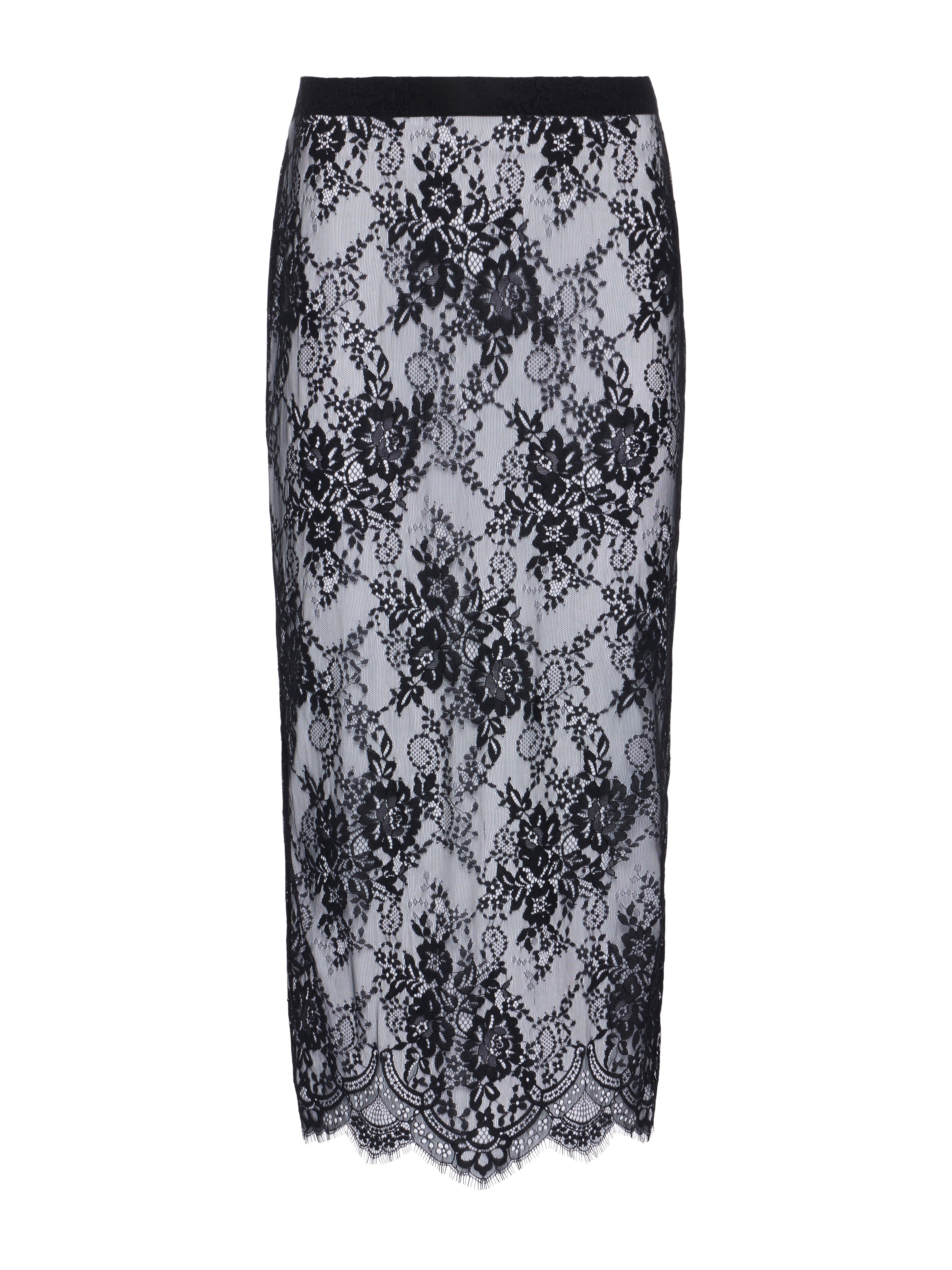 Makena Lace Pencil Skirt In Black