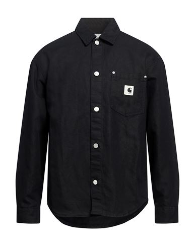 Man Shirt Black Size M Cotton, Linen
