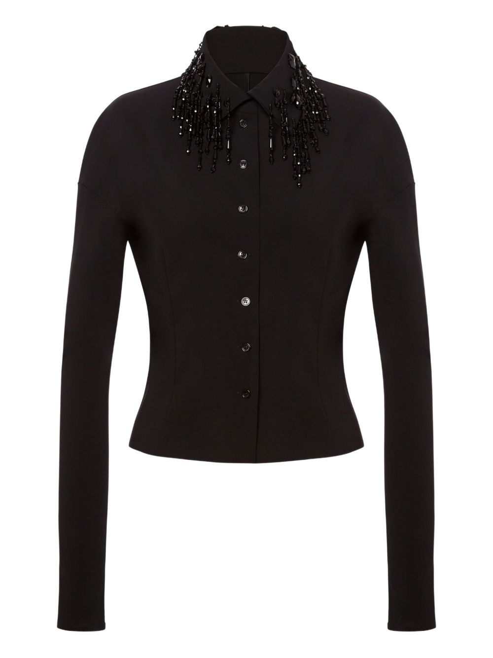 Embellished-collar shirt - Black
