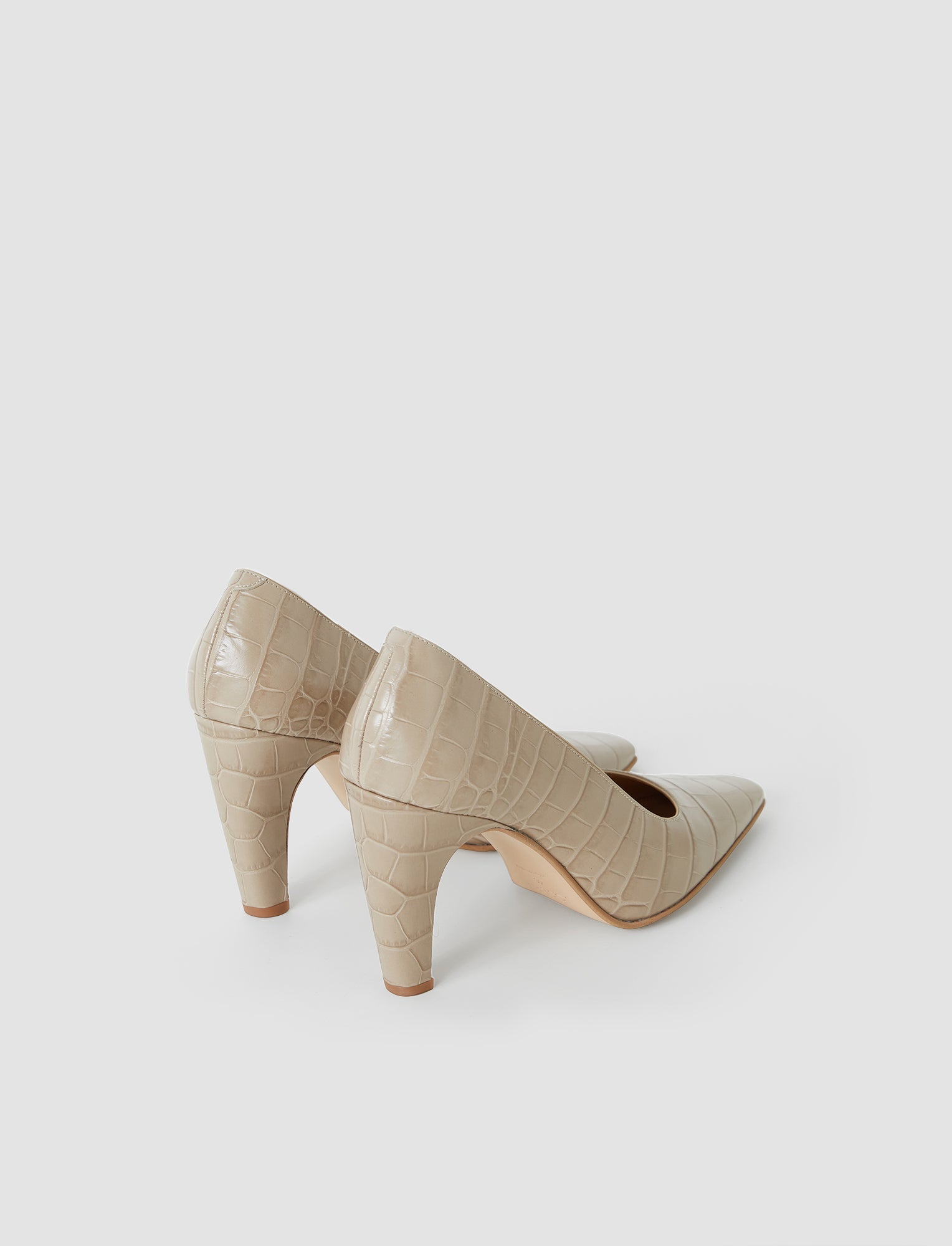Zina Croc Leather High Heel Shoes - 40
