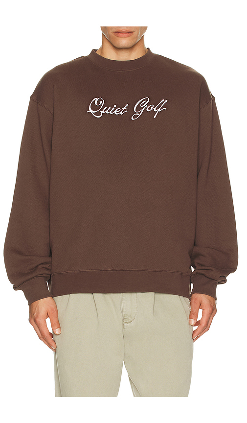 Quiet Golf Hancock Crew Neck Sweatshirt in Brown. S. Also in L, M, XL/1X