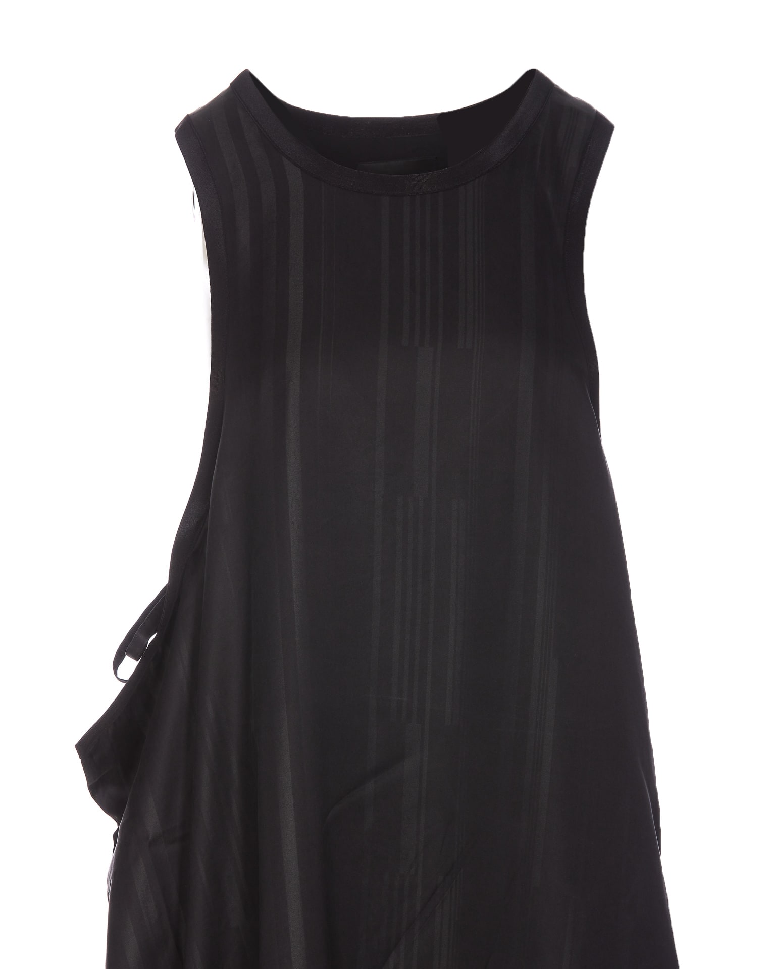 Striped twill maxi dress - Black