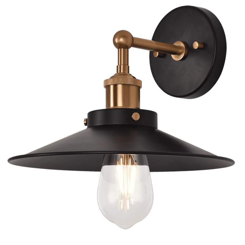 Aged Gold Brass One Light Wall Sconce from the Bulstrode'S Workshop Collection