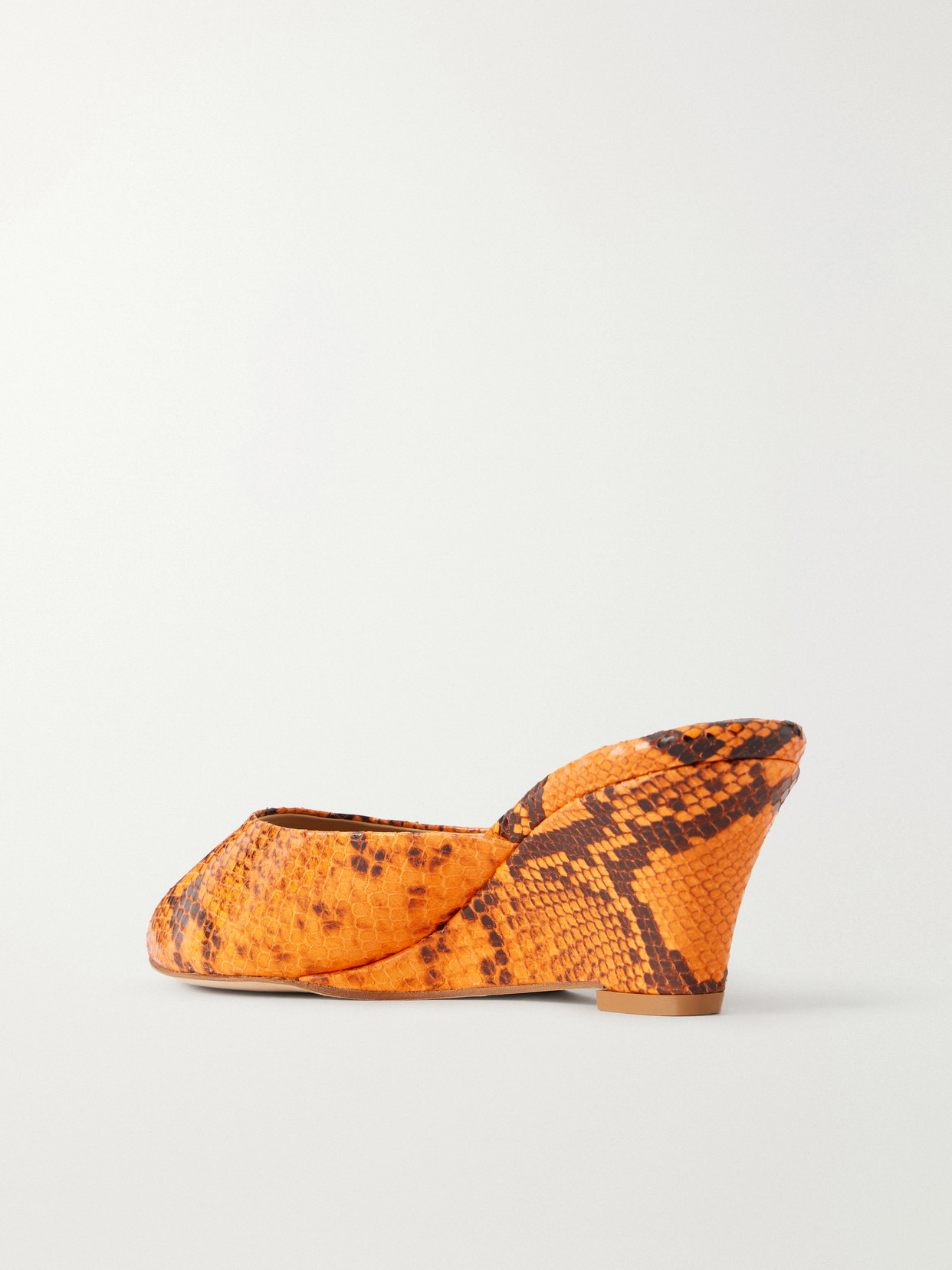 The Kit Snake-effect Leather Mules - Animal Print