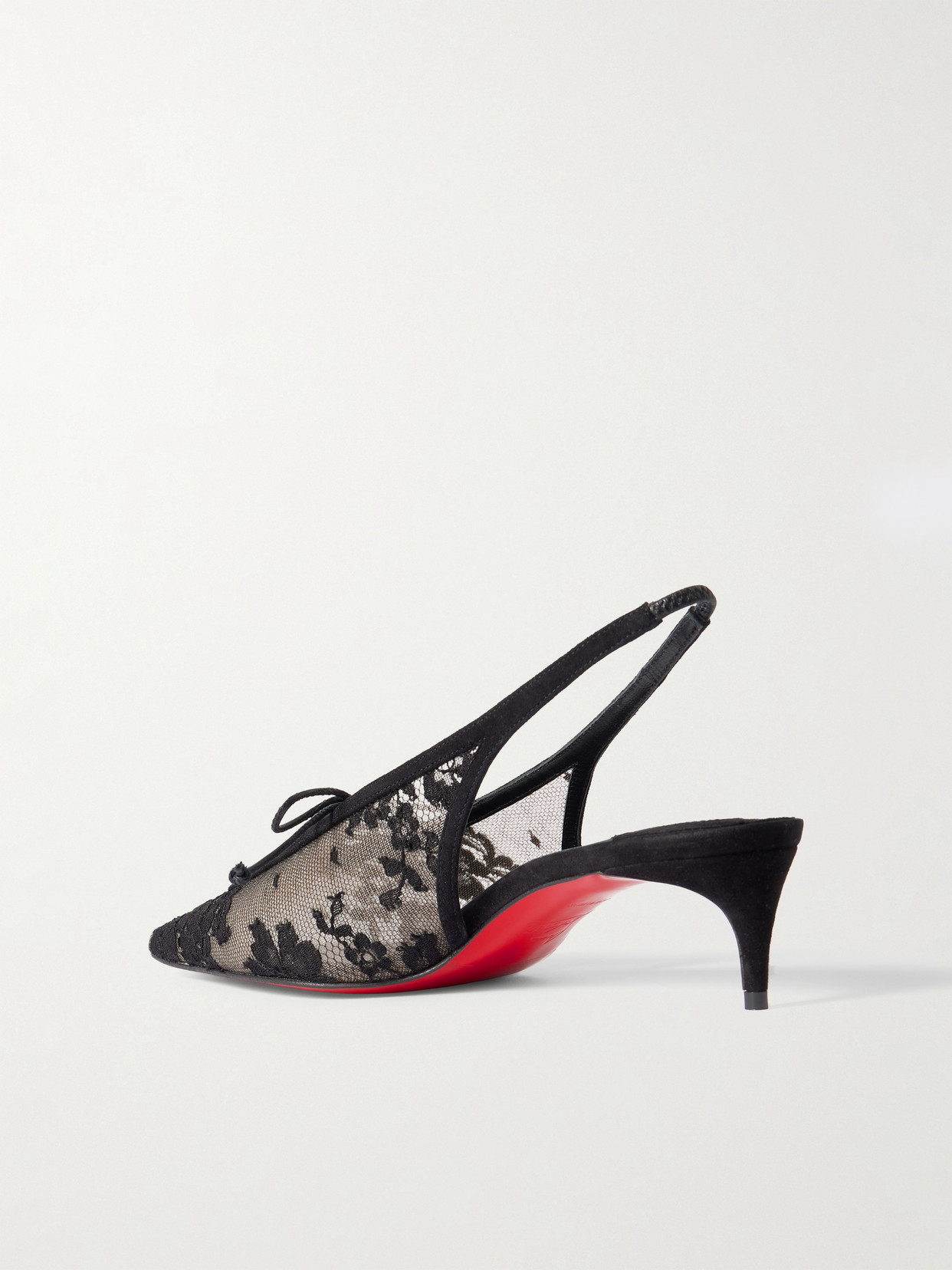 Km 45 Lace Slingback Pumps - Black