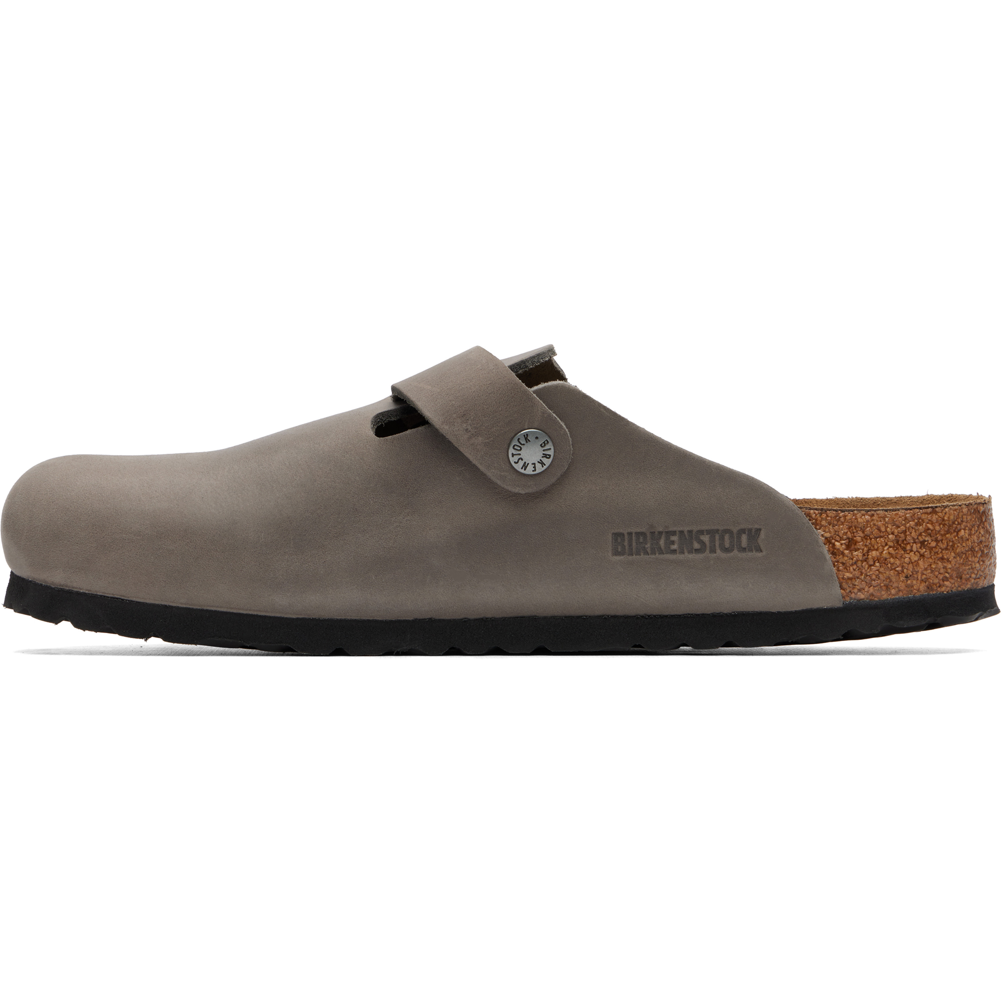 Gray Regular Boston Soft Footbed Oiled Leather Loafers