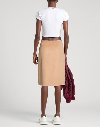 Woman Midi skirt Camel Size 6 Cashmere, Wool