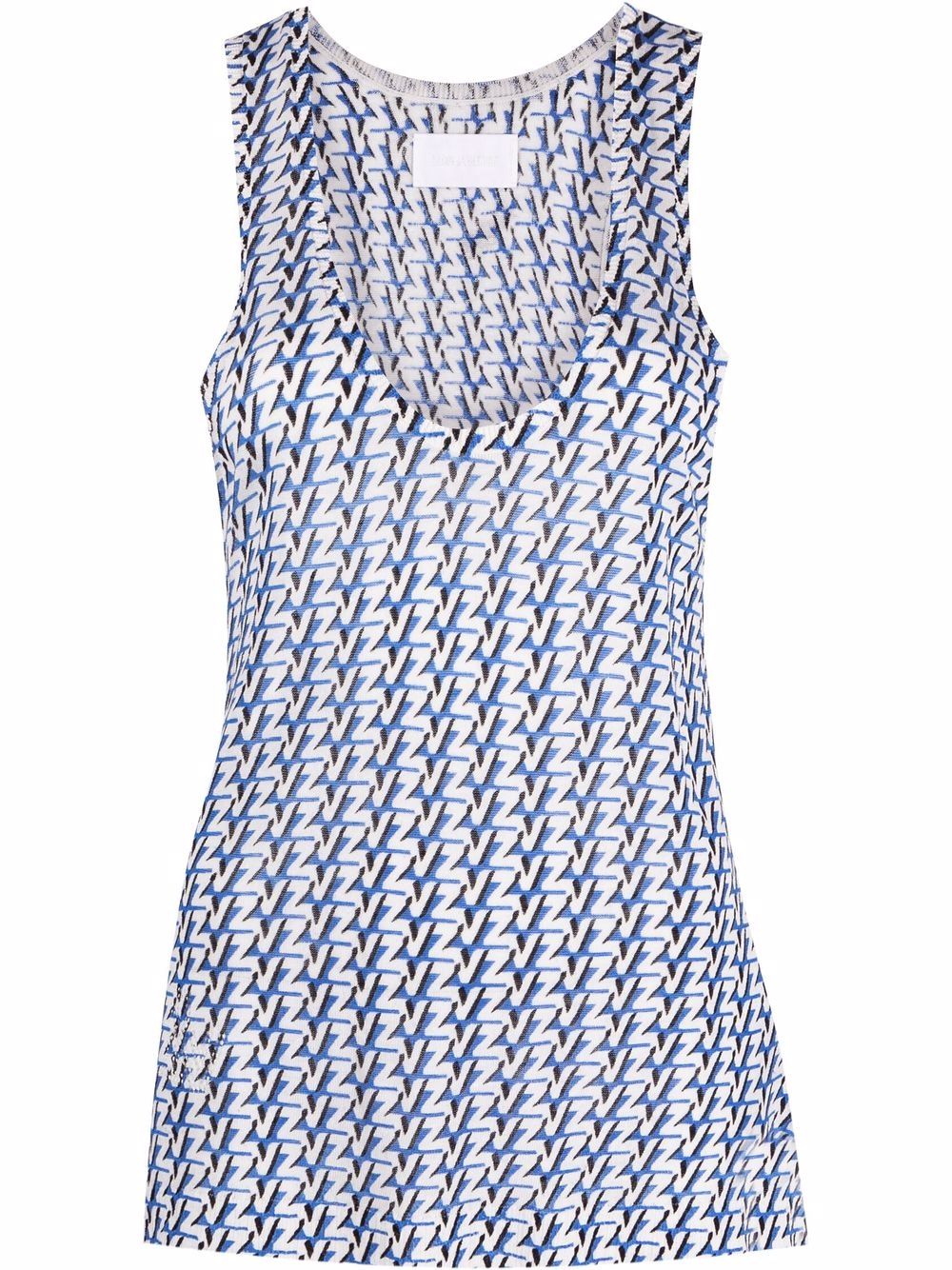 Lee monogram-print tank top - Blue