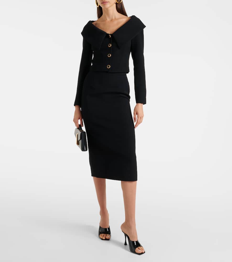 Wool midi skirt